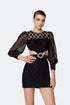 Puff Sleeve Cut Out Mini Dres