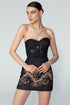 Heart Neck Bustier With Lace Detail Mini Dress
