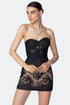 Heart Neck Bustier With Lace Detail Mini Dress
