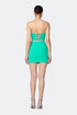 Mini 'V' Decollete Stone Detailed Mini Dress