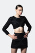 Embroidered Long Sleeve Crew Neck Top