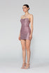 Strapless Sequined Fit Form Mini Dress