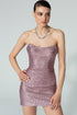 Strapless Sequined Fit Form Mini Dress