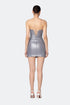 Stone Embroidered Heart Neck Mini Dress