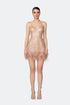 Strappy V Neck Mini Dress With Fur Detail