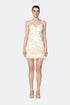 Sequined V Neck Fur Detailed Mini Dress