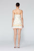 Sequined V Neck Fur Detailed Mini Dress