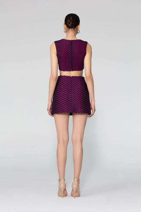 Shiny Fabric Mini Pencil Skirt