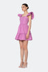 Square Neck Frill Detailed Mini Dress