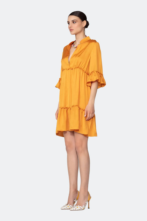 Cyrus3/4 Sleeve Mini Dress With Frill Detail