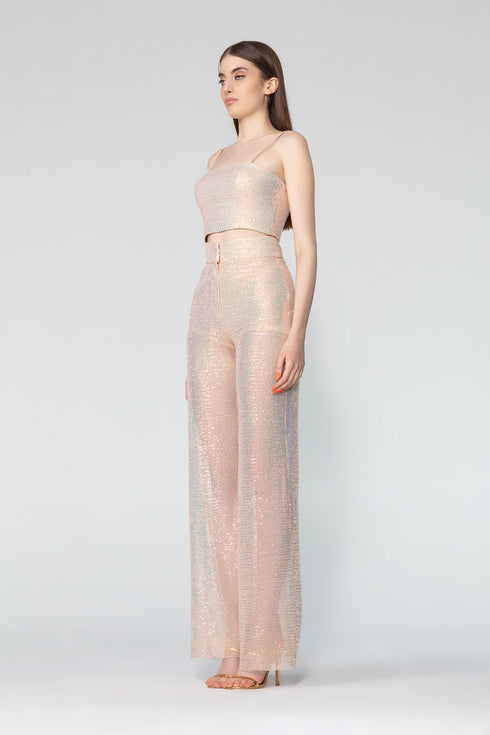 Spaghetti Strap Sequined Top