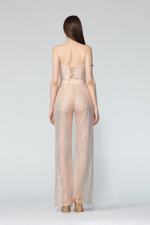 Spaghetti Strap Sequined Top