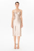 Nude Sequin Midi Dress