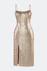 Nude Sequin Midi Dress