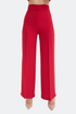 High Waist Straight Leg Trousers With Thick Belt
