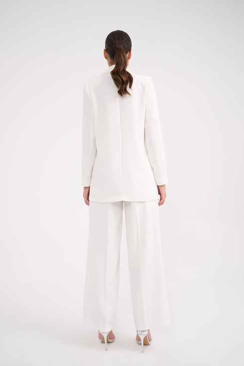 White Jacket With Single Button Front