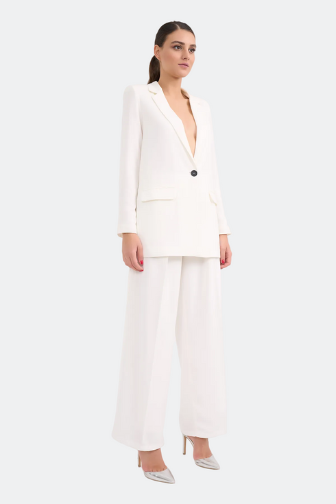 White Jacket With Single Button Front