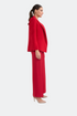 Red Jacket With Lapel And Pocket Detailed