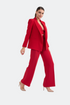 Red Jacket With Lapel And Pocket Detailed