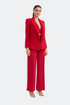 Red Jacket With Lapel And Pocket Detailed