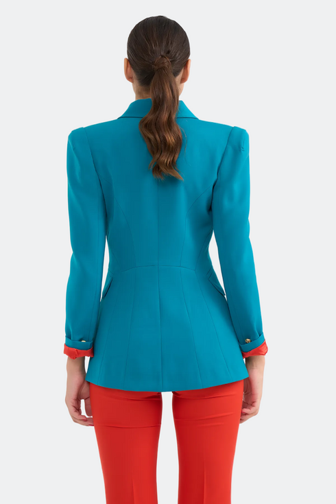 Button Front Detailed Double Breasted Jacket