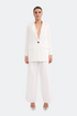 High Waist Pleated Straight Trousers