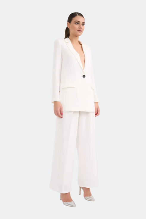 High Waist Pleated Straight Trousers
