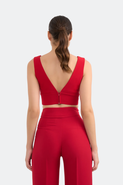 Hight Waist Straight Trousers With Thick Belt
