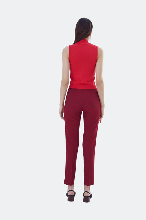 CHECKERED FABRIC CIGARETTE TROUSERS - Barrus London