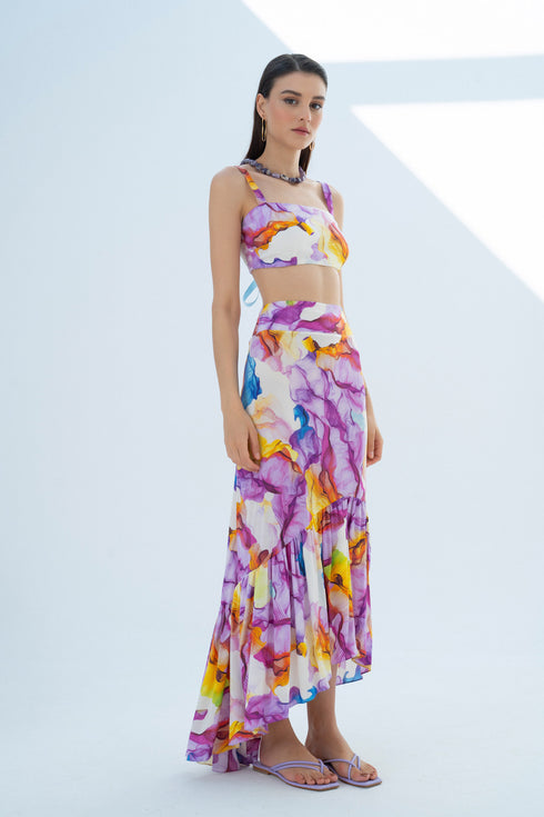 COLORFUL FLORAL CROP TOP - Barrus London