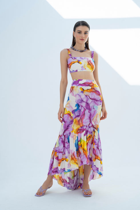 COLORFUL FLORAL CROP TOP - Barrus London