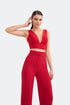 V Neck Red Top
