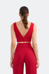 V Neck Red Top