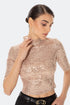 Nude Sequined Back Decollete Bustier