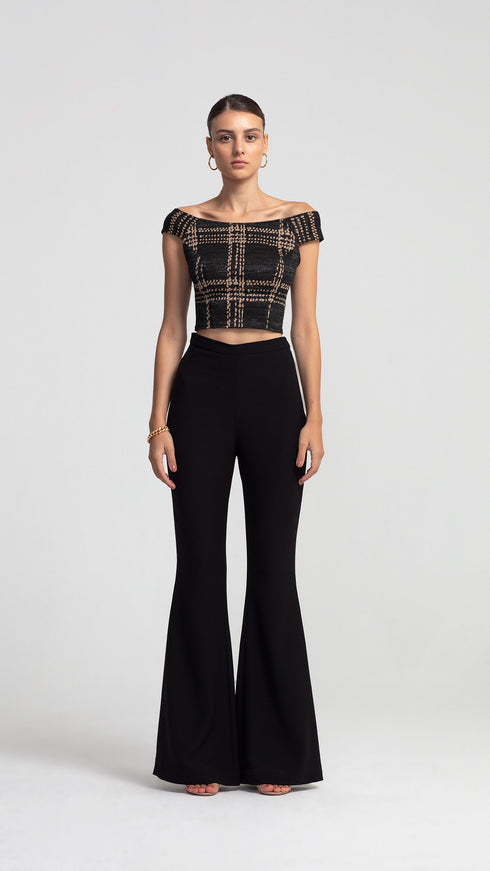 Low Shoulder Crop Top