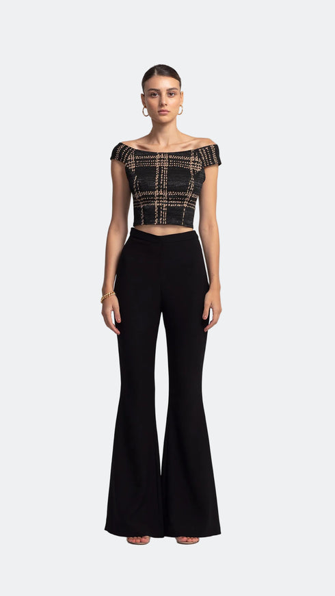 Low Shoulder Crop Top