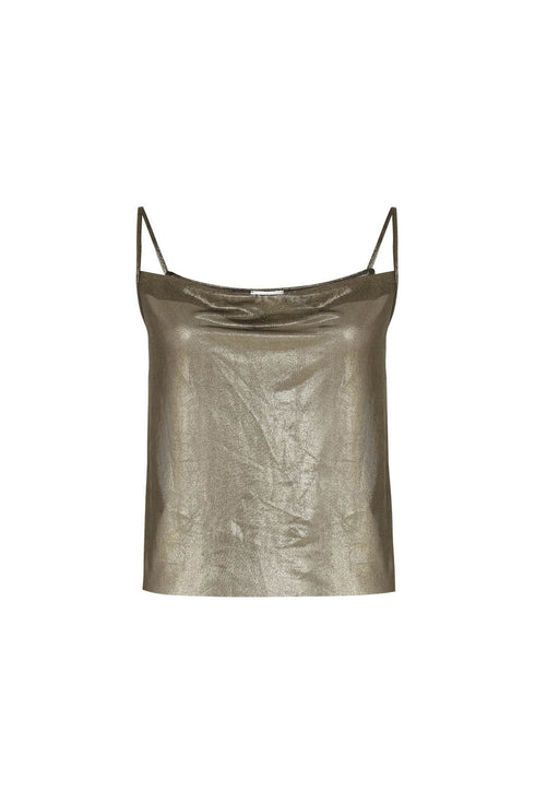 Cowl Neck Metallic Blouse