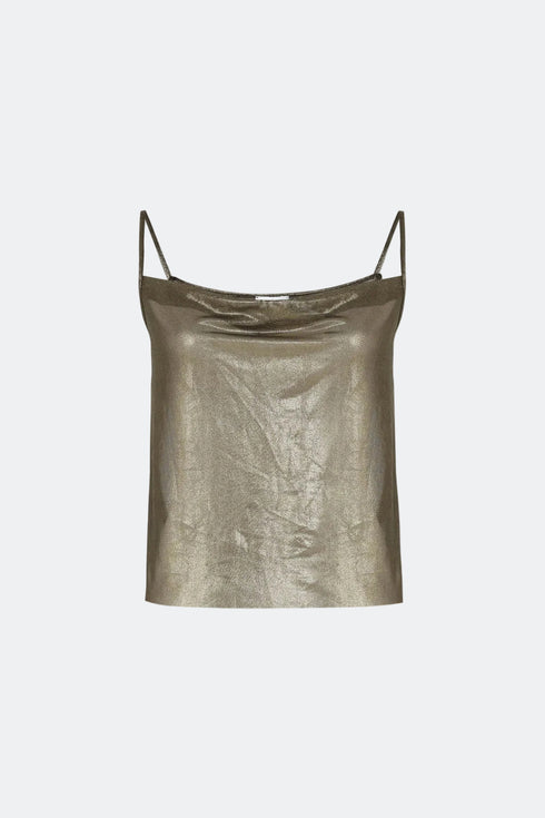 Cowl Neck Metallic Blouse