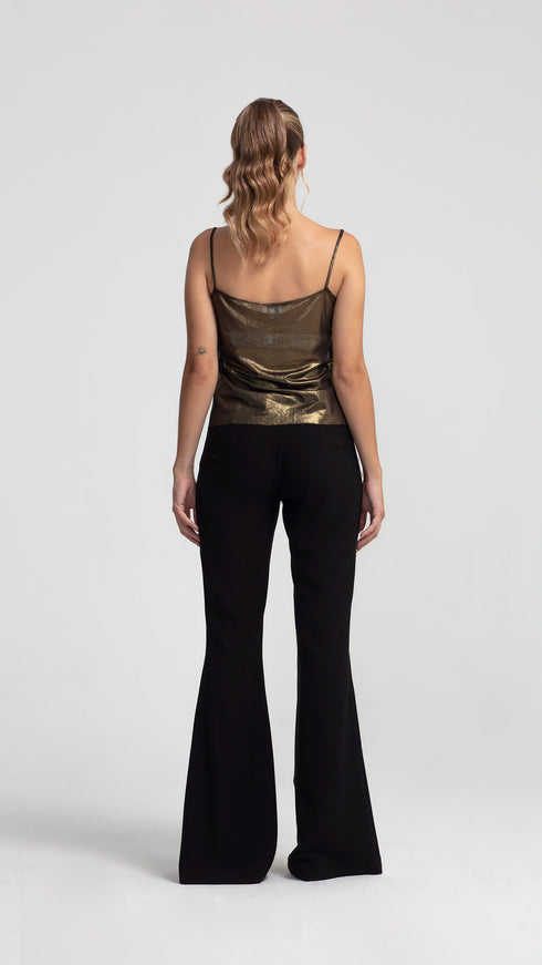 Cowl Neck Metallic Blouse