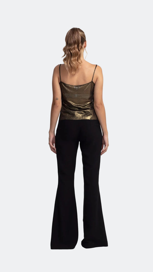 Cowl Neck Metallic Blouse