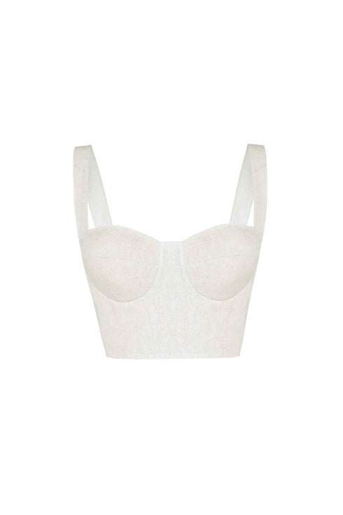 Linen Corset Style Crop Top