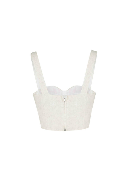Linen Corset Style Crop Top