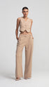 Camel Wide Leg Trousers
