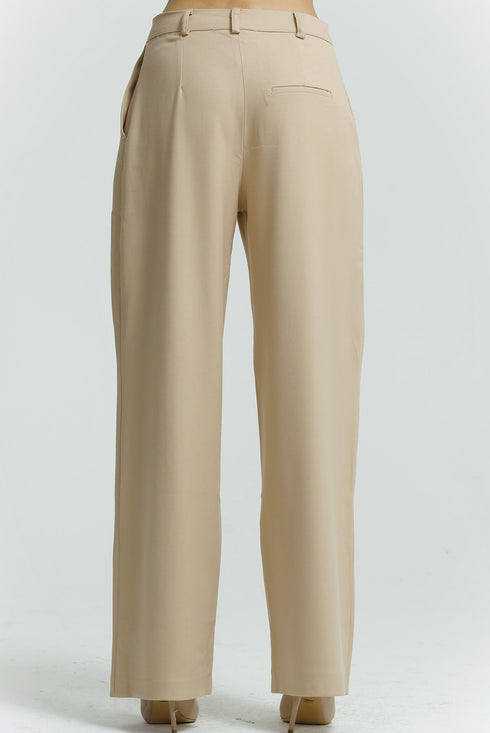 Camel Wide Leg Trousers