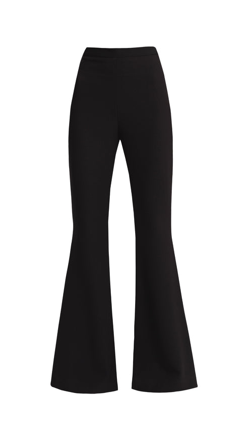 Flare High Waist Black Trousers