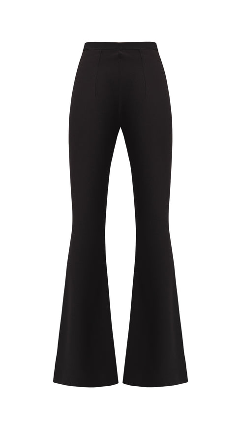 Flare High Waist Black Trousers