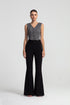 Flare High Waist Black Trousers