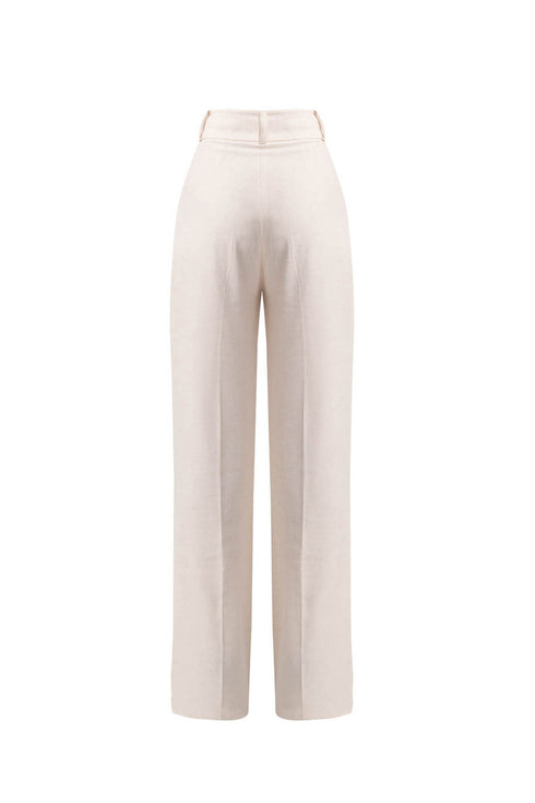 Soft Linen High Waist Palazzo Trousers