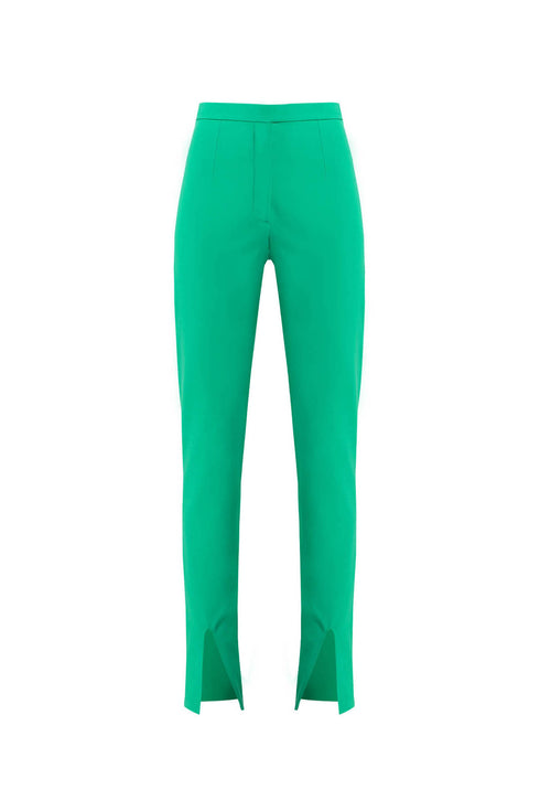 Jade High Waist Trousers With Slit Detail