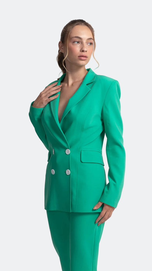 Jade High Waist Trousers With Slit Detail